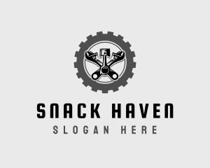 Wrench Piston Mechanic logo design