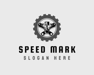 Wrench Piston Mechanic logo design