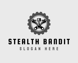 Wrench Piston Mechanic logo design