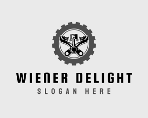 Wrench Piston Mechanic logo design