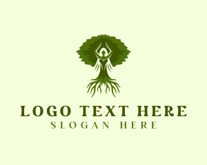 Sauna - Beautiful Woman Tree logo design