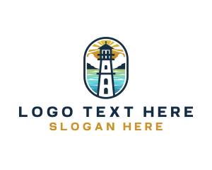 Seaman - Lighthouse Beach Tower logo design