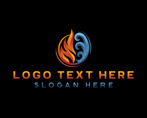 Petrol - Flame Wave Hvac logo design