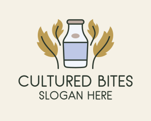 Fermented - Leaf Kombucha Jar logo design