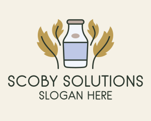 Scoby - Leaf Kombucha Jar logo design