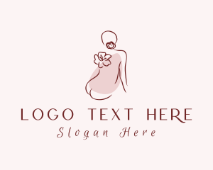 Wax Salon - Woman Flower Spa logo design