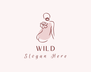 Nude - Woman Flower Spa logo design