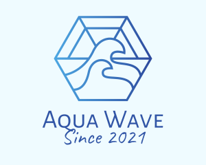 Hexagon Surf Wave  logo design