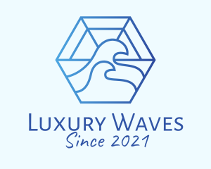 Hexagon Surf Wave  logo design