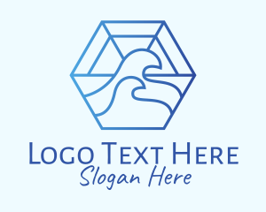Hexagon Surf Wave  Logo