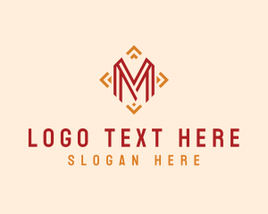Digital Media - Diamond Geometric Letter M logo design