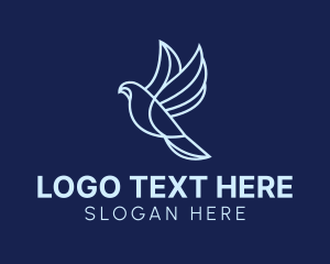 Plover - Flying Bird Outline logo design