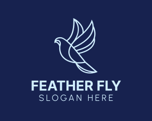 Flying Bird Outline logo design