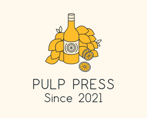 Pulp - Lemon Kombucha Drink Bottle logo design