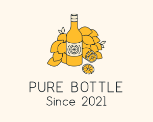 Bottle - Lemon Kombucha Drink Bottle logo design