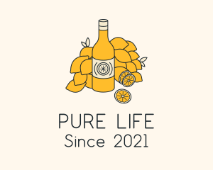 Bottle - Lemon Kombucha Drink Bottle logo design