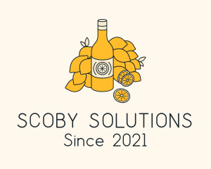 Scoby - Lemon Kombucha Drink Bottle logo design