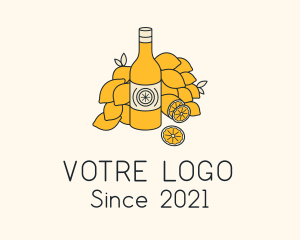 Distillery - Lemon Kombucha Drink Bottle logo design