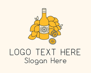 Lemon Kombucha Drink Bottle  Logo