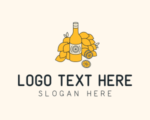 Fermented - Lemon Kombucha Drink Bottle logo design