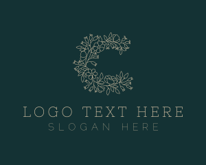 Beige - Floral Beauty Wreath logo design