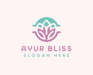 Ayurveda - Beauty Yoga Lotus logo design