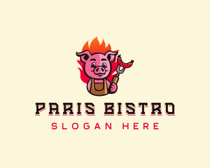 Weiner Pig Barbecue logo design