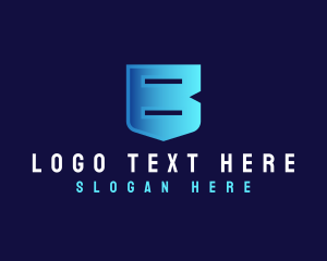Shield Securityt Digital Letter B logo design