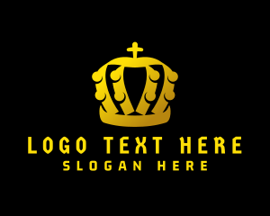 Crown - Golden Monarchy Crown logo design