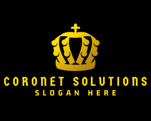 Golden Monarchy Crown logo design