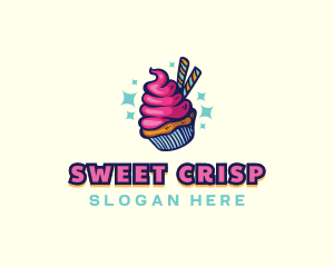 Wafer - Sweet Pastry Cupcake logo design