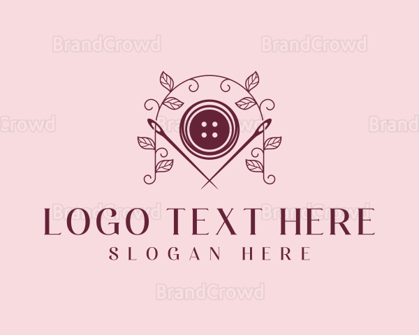 Button Needle Sewing Logo
