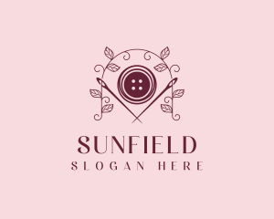 Button Needle Sewing Logo