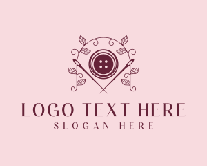 Quilting - Button Needle Sewing logo design