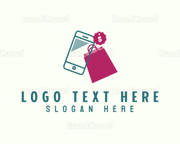 Shopping Bag Phone Discount Logo