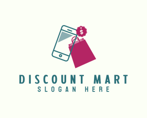Bargain - Shopping Bag Phone Discount logo design