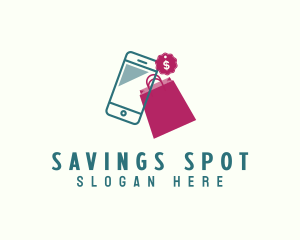 Bargain - Shopping Bag Phone Discount logo design