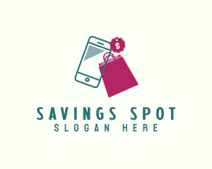 Discount - Shopping Bag Phone Discount logo design