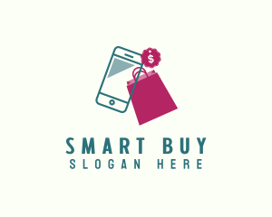 Buy - Shopping Bag Phone Discount logo design