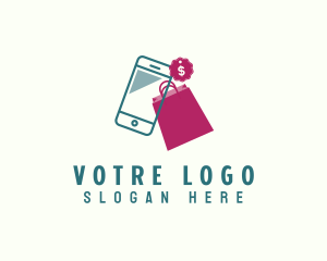 Shopping - Shopping Bag Phone Discount logo design