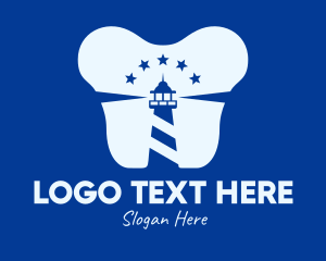 Blue Hand - Blue Dental Lighthouse logo design