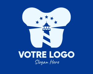 Molar - Blue Dental Lighthouse logo design