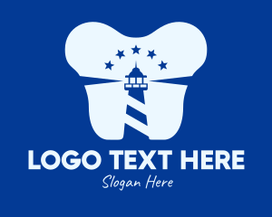 Blue Dental Lighthouse Logo