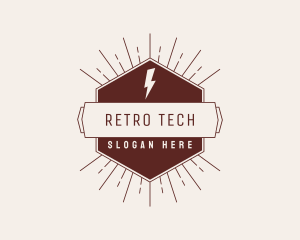 Retro Power Electricity logo design