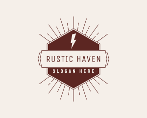 Retro Power Electricity logo design