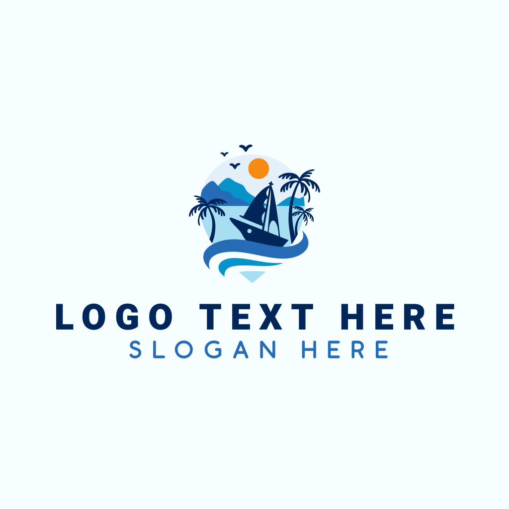 Tropical Yacht Location Pin Logo | BrandCrowd Logo Maker