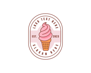 Ice Milk - Ice Cream Dairy Dessert logo design