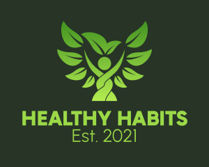 Organic Green Tree Wellness  logo design