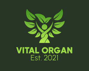 Organic Green Tree Wellness  logo design