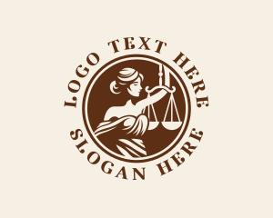 Notary - Woman Justice Scale logo design